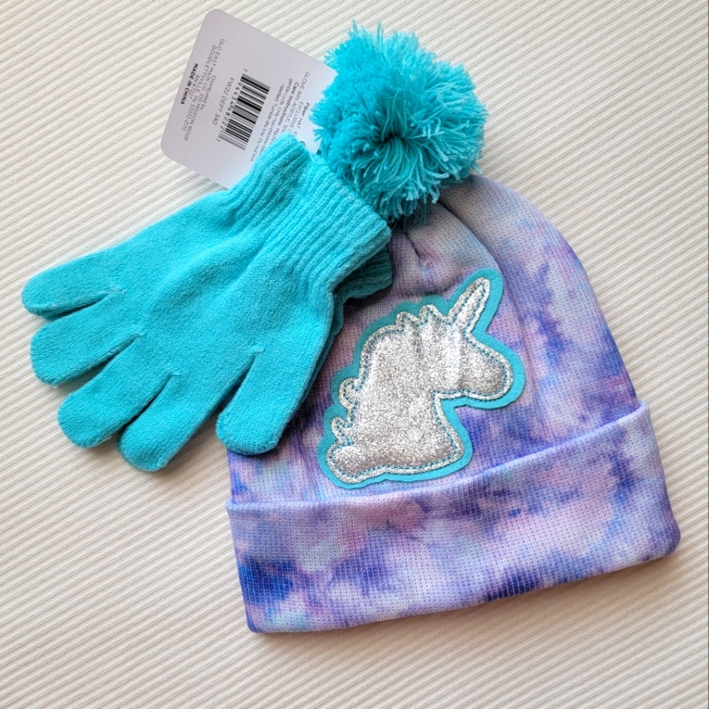 Glitter Unicorn Hat and Glove Set